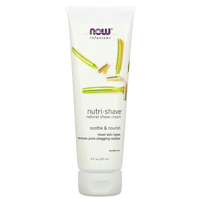NOW Foods Solutions, NutriShave, Natural Shave Cream, 8 fl oz (237 ml) - Image 1
