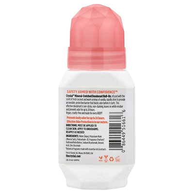 CRYSTAL MineralEnriched Deodorant RollOn, Coconut  Vanilla, 2.25 fl oz (66 ml) - Image 2