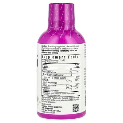 Bluebonnet Nutrition Liquid Calcium Magnesium Citrate  Vitamin D3, Blueberry, 16 fl oz (473 ml) - Image 2