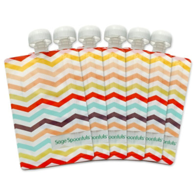 Sage Spoonfuls Reusable Food Pouches, 4 Months, 6 Pack, 7 oz (210 ml) Each - Image 4