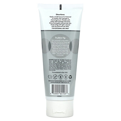 TruSkin Charcoal Clarifying Cleanser, 4 fl oz (118 ml) - Image 2