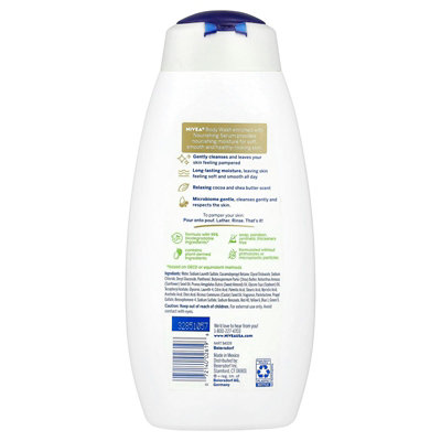 Nivea Pampering Body Wash, Cocoa  Shea Butter, 20 fl oz (591 ml) - Image 2