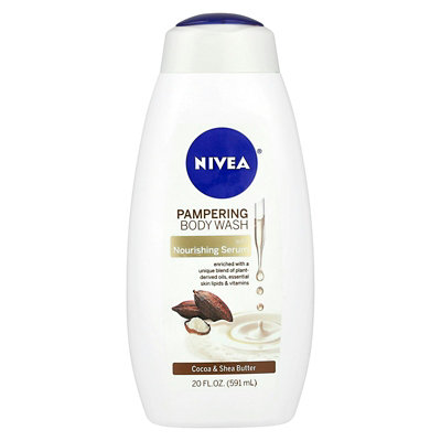 Nivea Pampering Body Wash, Cocoa  Shea Butter, 20 fl oz (591 ml) - Image 1