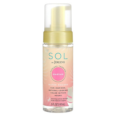 Jergens Sol, Water Mousse Sunless Tanning, Medium, 5 fl oz (147 ml) - Image 1