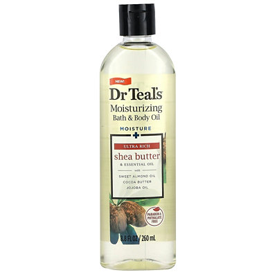 Dr. Teals Moisturizing Bath  Body Oil, Shea Butter, 8.8 fl oz (260 ml) - Image 1