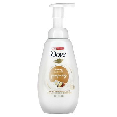 Dove Foaming Body Wash, Pampering, Shea Butter, 13.5 fl oz (400 ml) - Image 1
