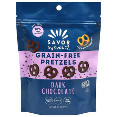 Savor By Suzie Pretzels Dark Chocolate Grain Free 3.5oz - 3.5 OZ - Image 1