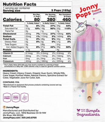 Jonnypops Bars Unicorn Minis With Cream - 6.72 OZ - Image 6