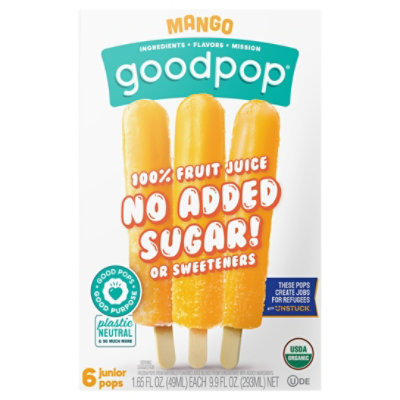 Goodpops Pop Junior Mango Organic 6ct - 9.9 FZ - Image 1
