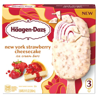 Haagen-dazs New York Strawberry Cheesecake Ice Cream Bars 3ct, 9 Fz, 3-3 Fz - 3-3 FZ - Image 1