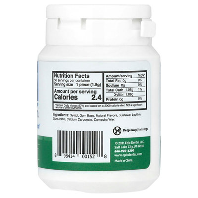 Epic Dental Xylitol Gum, Spearmint, 50 Pieces - Image 2