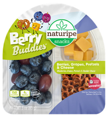Naturipe Snacks Berry Buddies Berries Grapes Pretzels Cheese 3oz - 3 OZ - Image 1