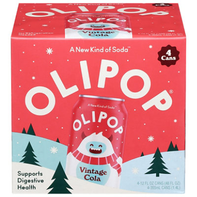 OLIPOP Vintage Cola Prebiotic Soda Cans - 4-12 Fl. Oz. - Image 1