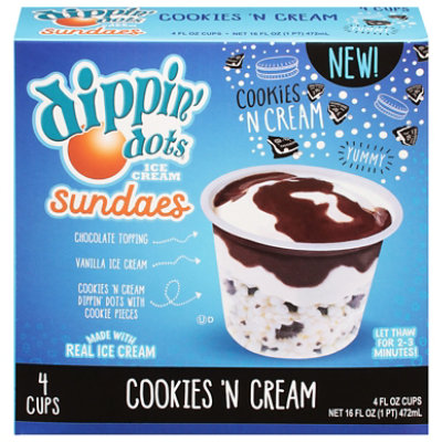 Dippin Dots Cookies & Cream Ice Cream Sundae Cups - 4-4.0FZ - Image 3