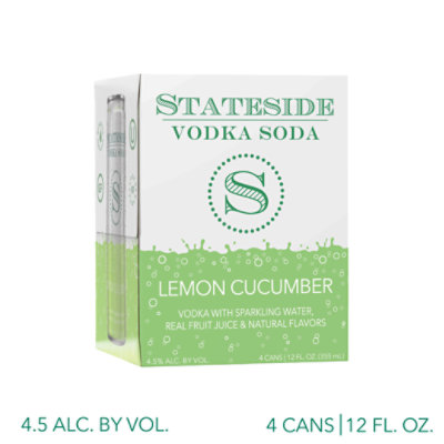 Stateside Lemon Cucumber Vodka Soda - 6-12FZ - Image 1