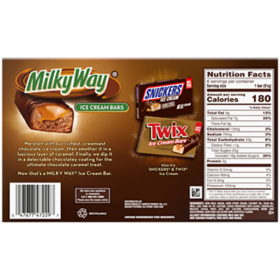 MILKY WAY Chocolate Ice Cream Bars Coated with Milk Chocolate and Caramel - 6-12 Oz - Image 7