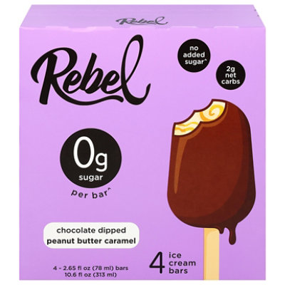 Rebel Ice Cream - Chocolate Dipped Peanut Butter Caramel Bar - 10.6 FZ - Image 3