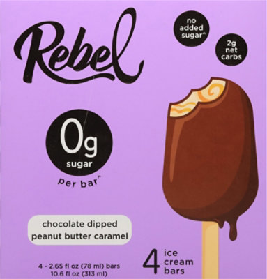 Rebel Ice Cream - Chocolate Dipped Peanut Butter Caramel Bar - 10.6 FZ - Image 6