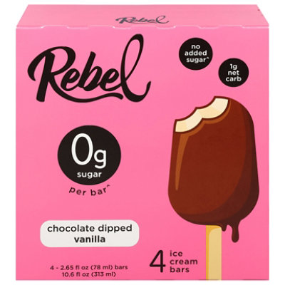 Rebel Ice Cream Chocolate Dipped Vanilla Bar - 10.6 OZ - Image 3