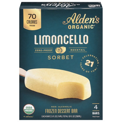 Aldens Organic Sorbet Bar Limoncello Dairy Free Organic - 10 FZ - Image 1