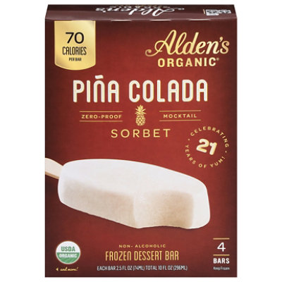 Aldens Organic Sorbet Bar Pina Colada Dairy Free Organic - 10 FZ - Image 1