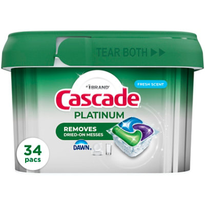 Cascade Platinum Actionpacs, Fresh Scent - 34 Count