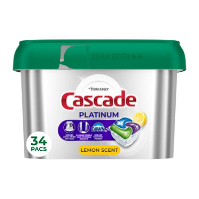 Cascade Platinum Actionpacs, Lemon Scent - 34 Ct. - 34 CT - Image 1