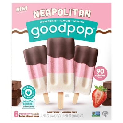 Goodpops Bar Neapolitan Dairy Free 6ct - 13.2 FZ - Image 1
