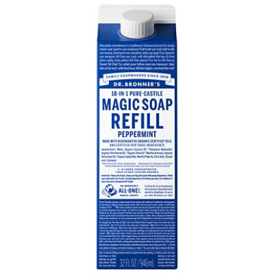 Dr Bronner Soap Refill Peppermint - 32 FZ - Image 1
