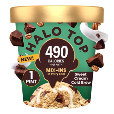 Halo Top Icecream Sweet Cream Cold Brew - 16 FZ - Image 1