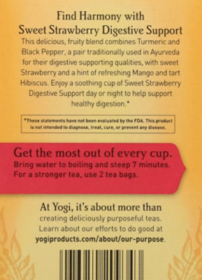 Yogi Teas Tea Sweet Strawberry Digestive Support - 16 CT - Image 2