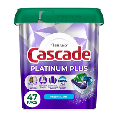 Cascade Platinum Plus Actionpacs, Fresh Scent - 47 Ct. - 47 CT - Image 1