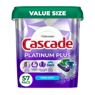 Cascade Platinum Plus Actionpacs, Fresh Scent - 57 Ct. - 57 CT - Image 1