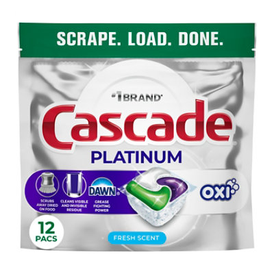 Cascade Platinum Actionpacs With Oxi, Fresh Scent - 12 Ct. - 12 CT - Image 1