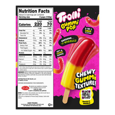 Trolli Cherry Lemon Frozen Gummi Pop 10 Ct 1.65oz - 10 CT - Image 3