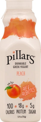 Pillars Yogurt Llc Yogurt Drinkable Peach - 12 FZ - Image 2