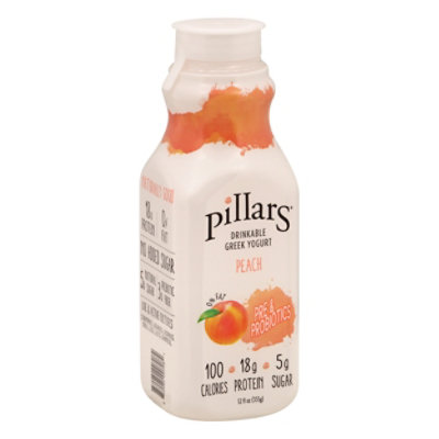 Pillars Yogurt Llc Yogurt Drinkable Peach - 12 FZ - Image 1