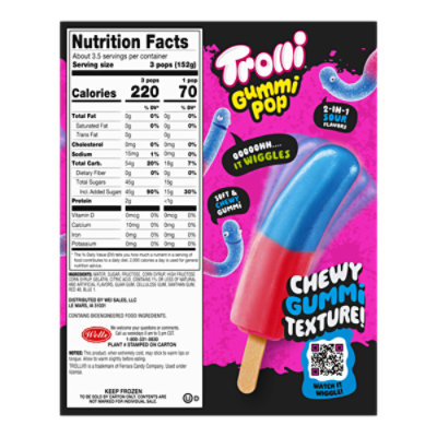 Trolli Grape Strawberry Frozen Gummi Pop 10 Ct 1.65oz - 10 CT - Image 3