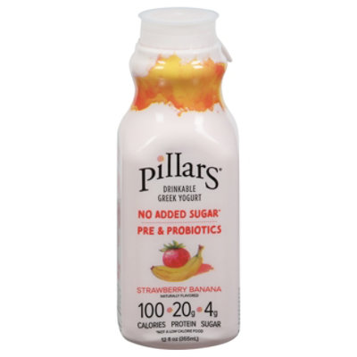 Pillars Yogurt Llc Yogurt Drinkabel Strawberry Banana - 12 FZ