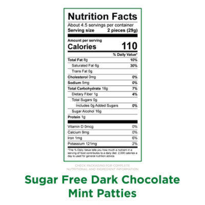 Russell Stover Sugar Free Dark Chocolate Mint Patties Mini Gusset Bag 4.5oz - 4.5 OZ - Image 3