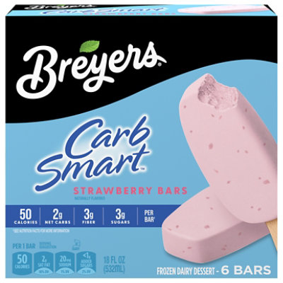 Breyers Ice Cream Carbsmart Strawberry Bar, 6-3 Fz, 18 Fz - 6-3 FZ