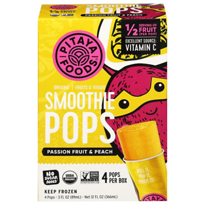 Pitaya Foods Smoothie Pop Passionfruit Peach Organic - 12 FZ - Image 1