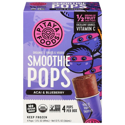 Pitaya Foods Smoothie Pop Acai Blueberry Organic - 12 FZ - Image 2