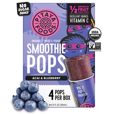 Pitaya Foods Smoothie Pop Acai Blueberry Organic - 12 FZ - Image 2