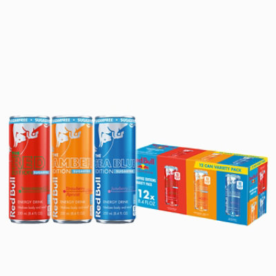 Red Bull Energy Drink Sugar Free Variety Pack - 12 - 8.4 FZ - Image 1