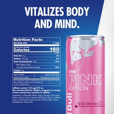 Red Bull Pink Edition Energy Drink Wild Berries Pack Of 4 Can - 12 Fl. Oz. - Image 2