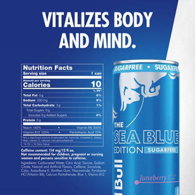 Red Bull Sea Blue Edition Sugar Free Energy Drink Juneberry -12 Fl. Oz. - Image 2