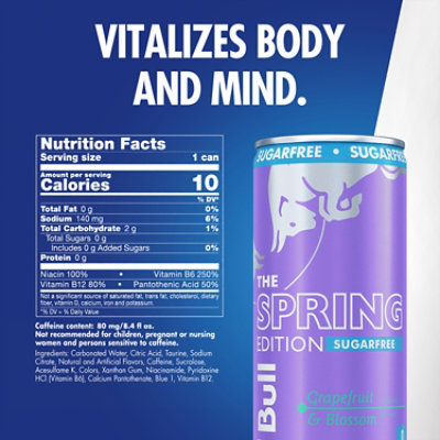 Red Bull Spring Edition Sugar Free Energy Drink Grapefruit With 80Mg Caffeine In Can - 8.4 Fl. Oz. - Image 2