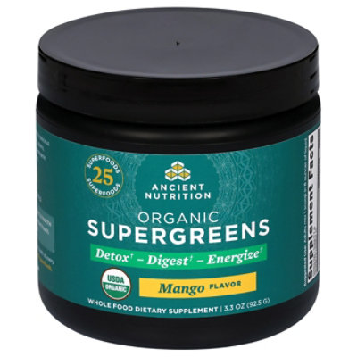 Organic Supergreens Powder Mango 92gr - 92 GR - Image 1