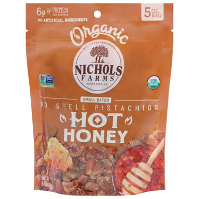 Nichols Farms Organic Hot Honey No Shell Pistachios - 5 OZ - Image 1